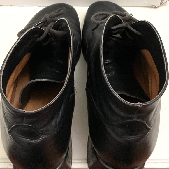 Black Vintage Italian Leather Ankle Chukka Boots Unisex Size 8.5 men’s/10 women - Picture 12 of 13